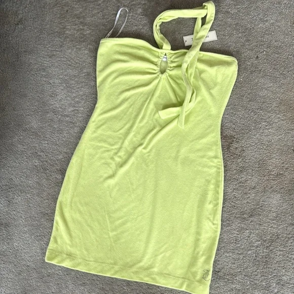 Juicy Couture Yellow Terry Cloth Dress Coverup Exclusive UO S NWT Keyhole Mini - Picture 5 of 7